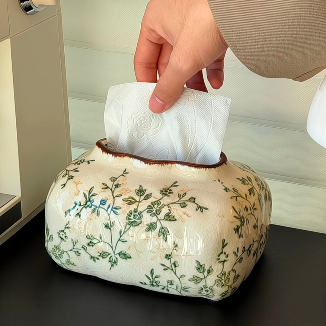 Atelier Floral Crackle Tissue Box