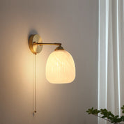 Lumen Milk Glass Pull Cord Wall Sconce