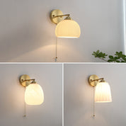 Lumen Milk Glass Pull Cord Wall Sconce