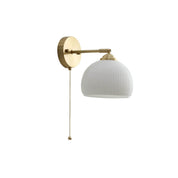 Lumen Milk Glass Pull Cord Wall Sconce