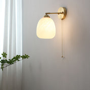 Lumen Milk Glass Pull Cord Wall Sconce