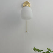 Lumen Milk Glass Pull Cord Wall Sconce