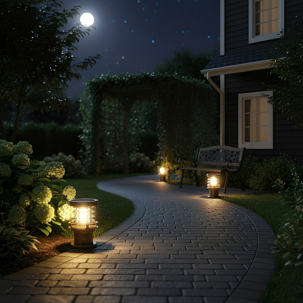 Lumen Tiered Cylinder Outdoor Post Light