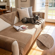 Drapée Linen Sofa Cover for Pets, Sectional Sofa Cover