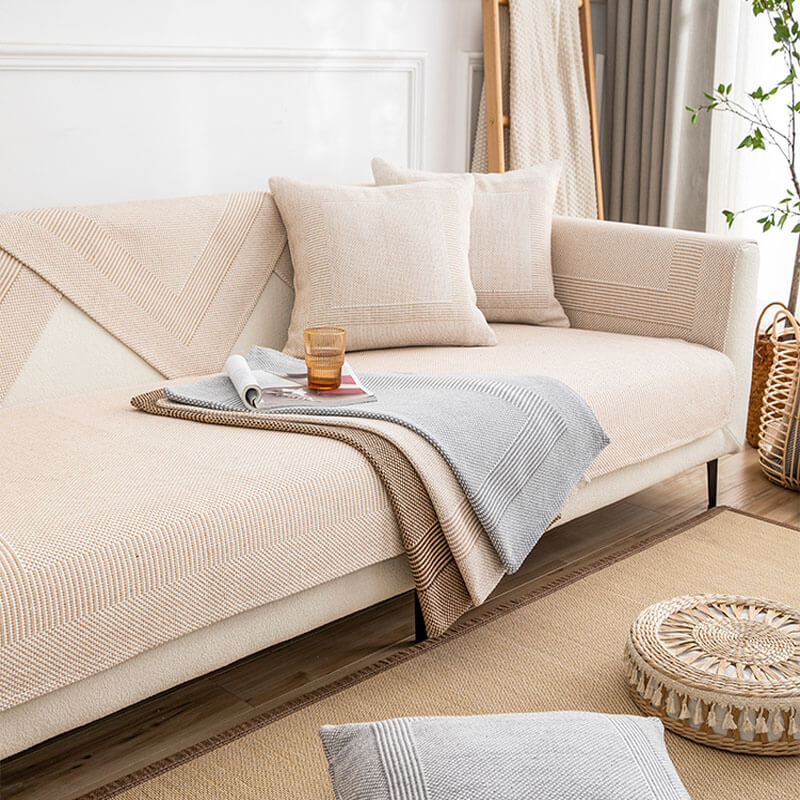 Drapée Linen Sofa Cover for Pets, Sectional Sofa Cover