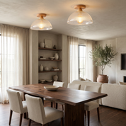 Lumen Solid Wood Flush Ceiling Lamp