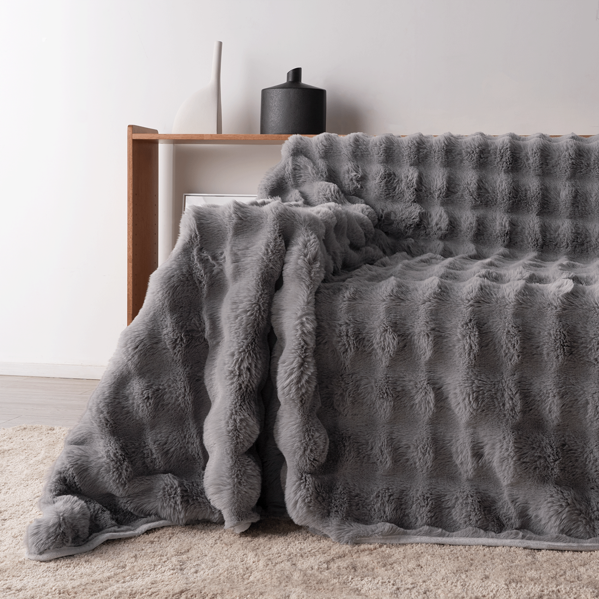 Drapée Faux Rabbit Fur Sofa Cover