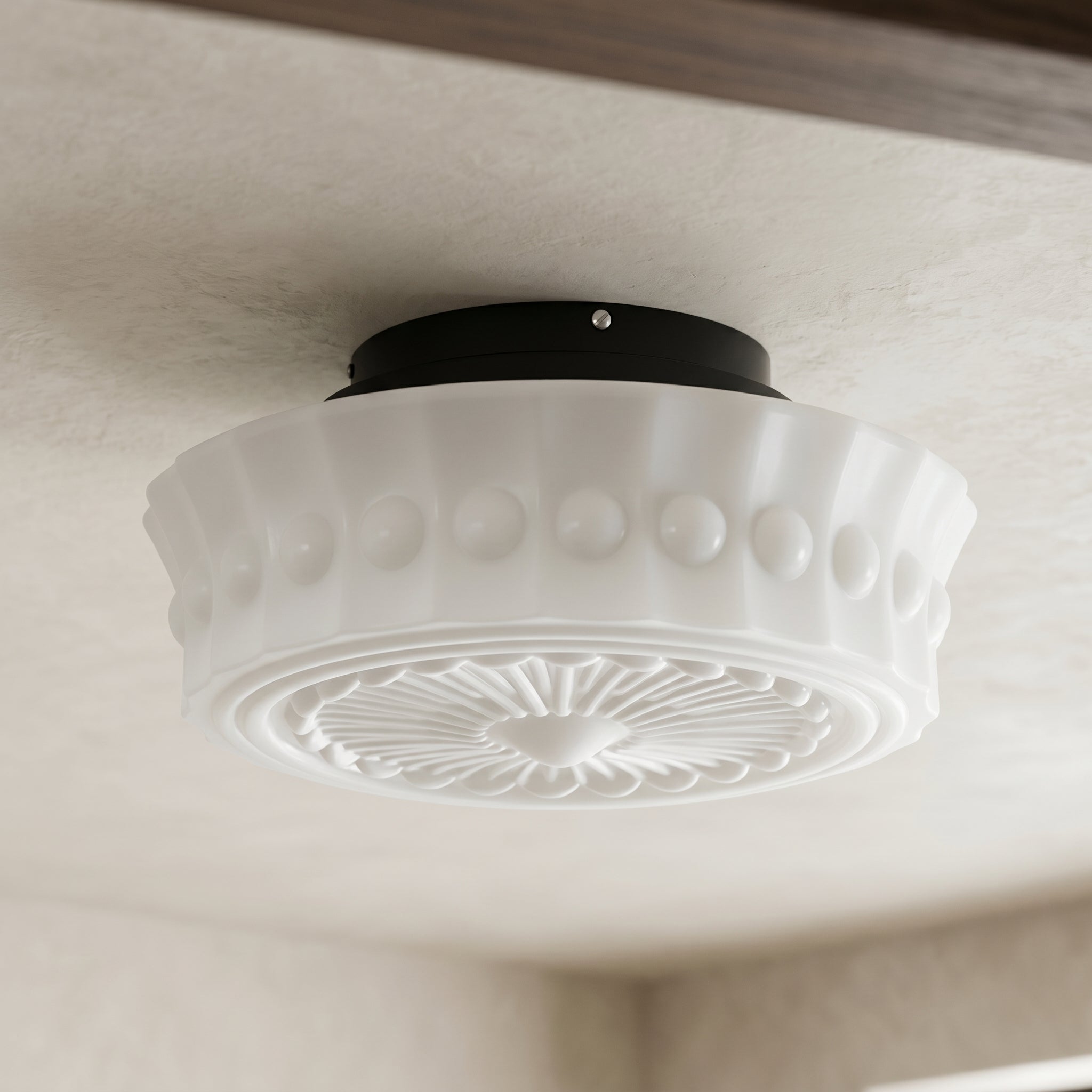 Lumen Frosted Cream Flush Mount