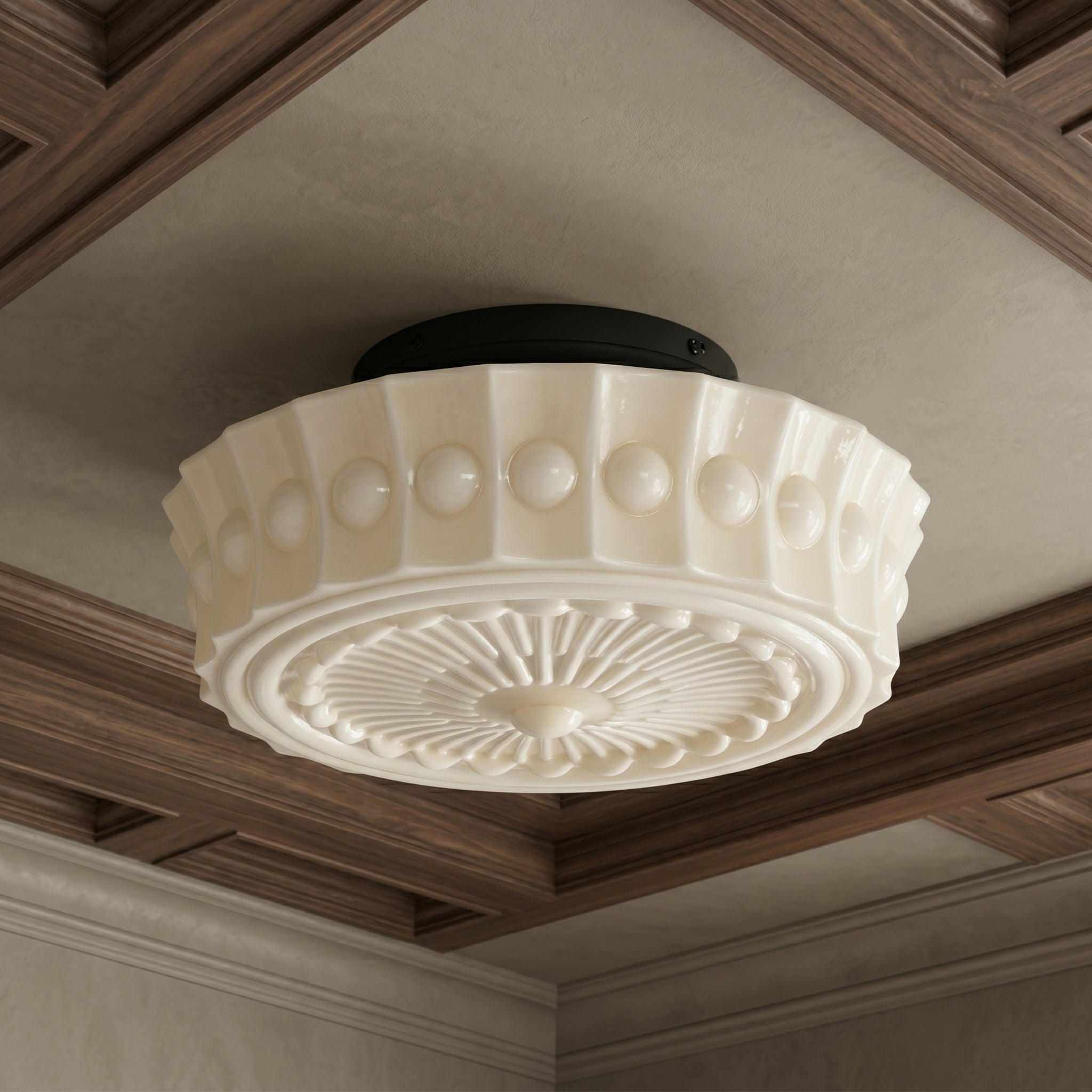 Lumen Frosted Cream Flush Mount