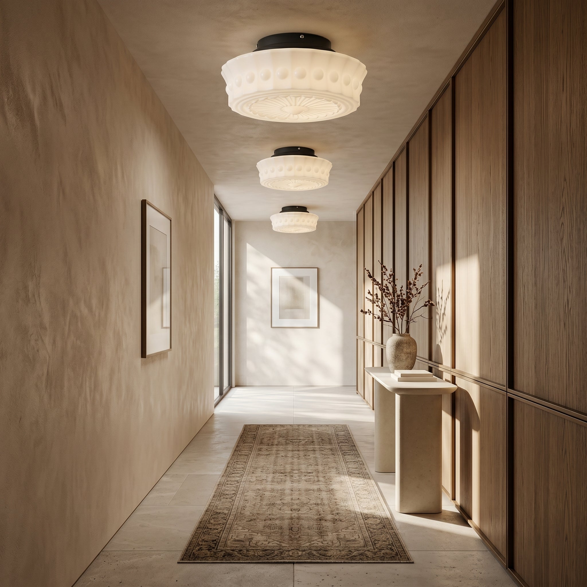 Lumen Frosted Cream Flush Mount