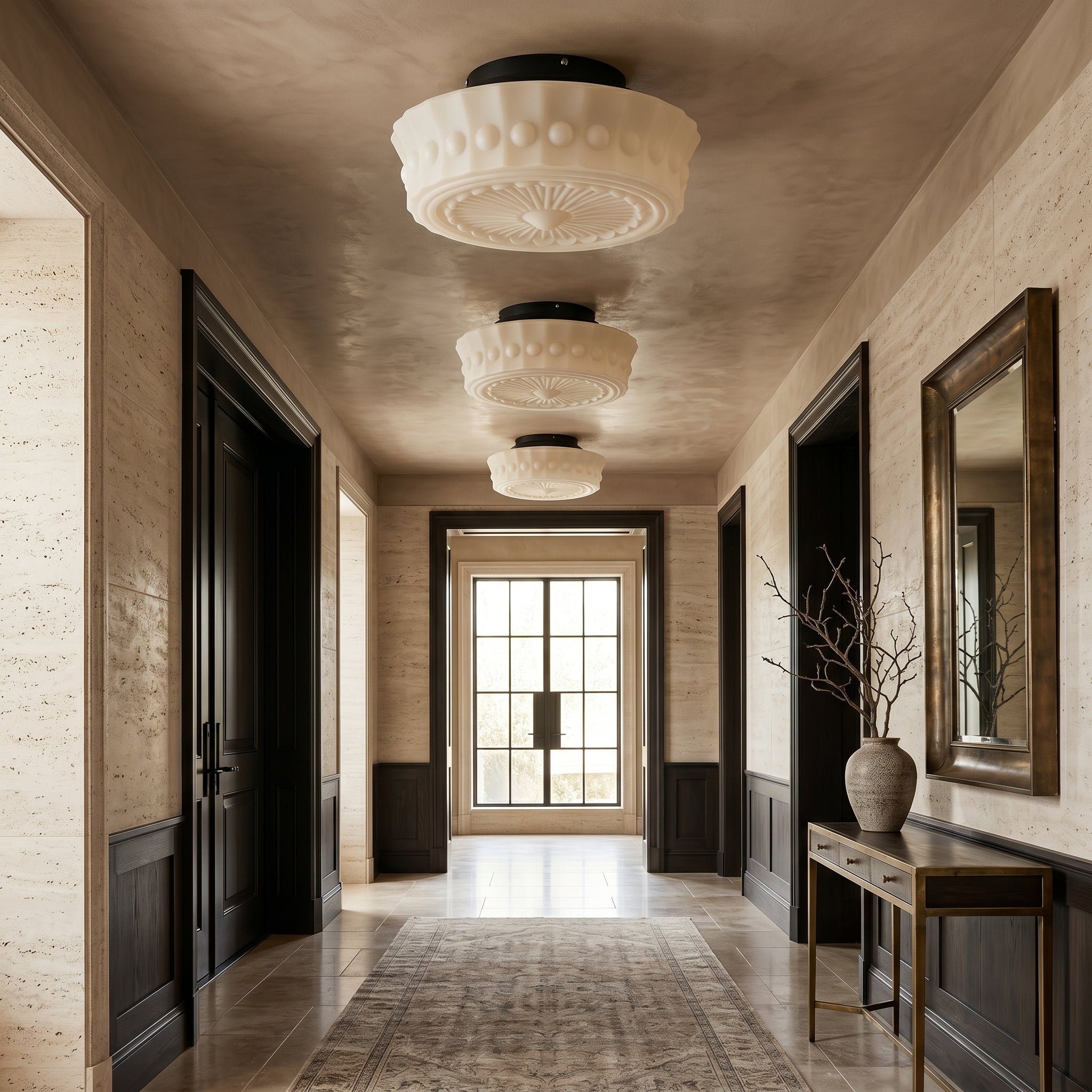 Lumen Frosted Cream Flush Mount