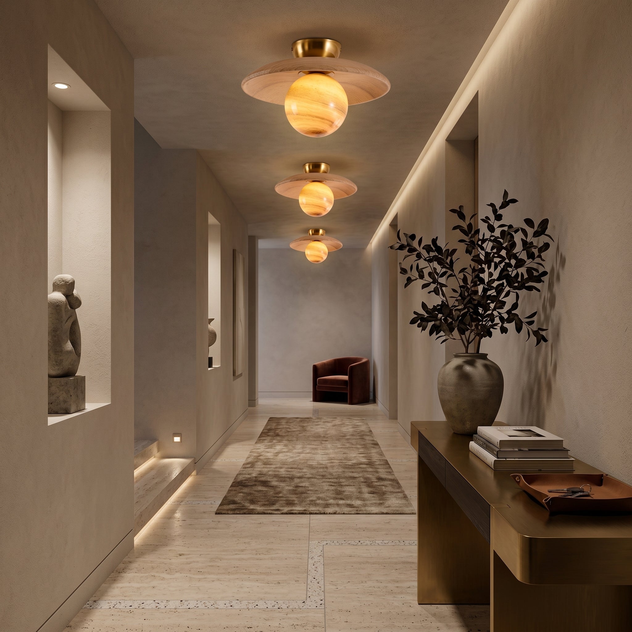 Lumen Nordic Glass Ceiling Lamp