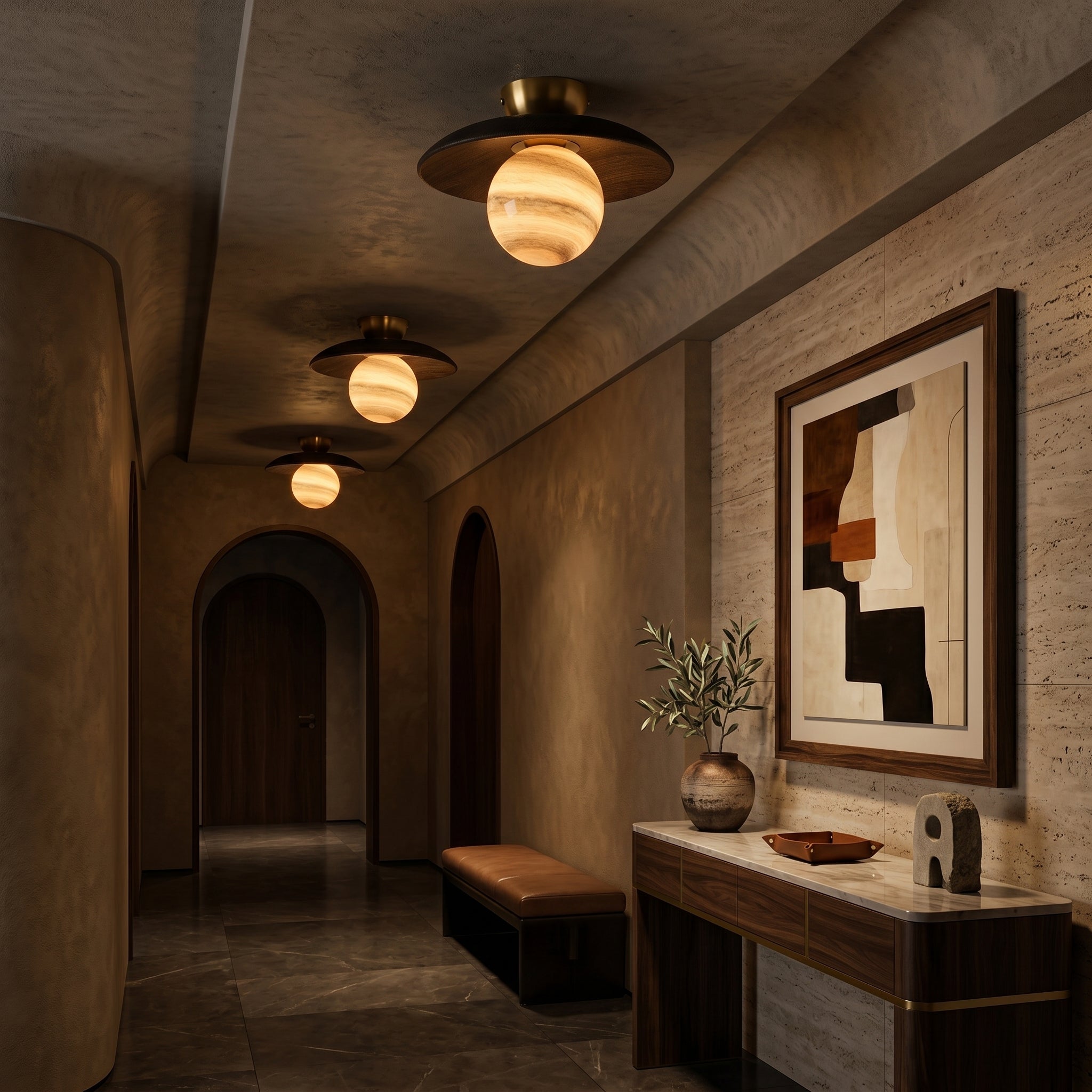 Lumen Nordic Glass Ceiling Lamp