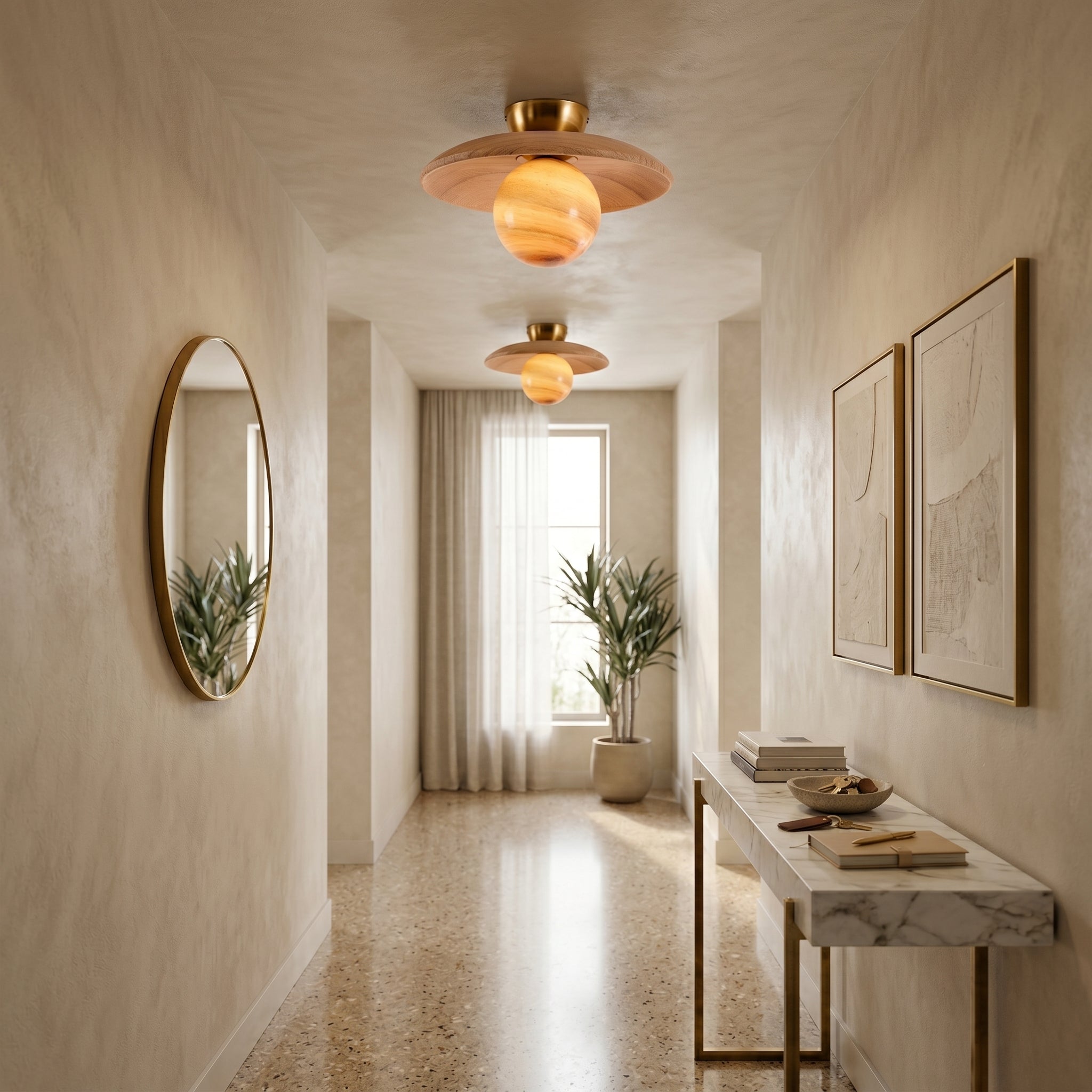 Lumen Nordic Glass Ceiling Lamp