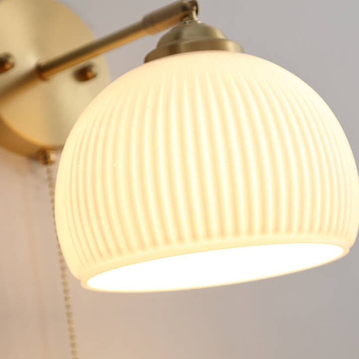 Lumen Milk Glass Pull Cord Wall Sconce