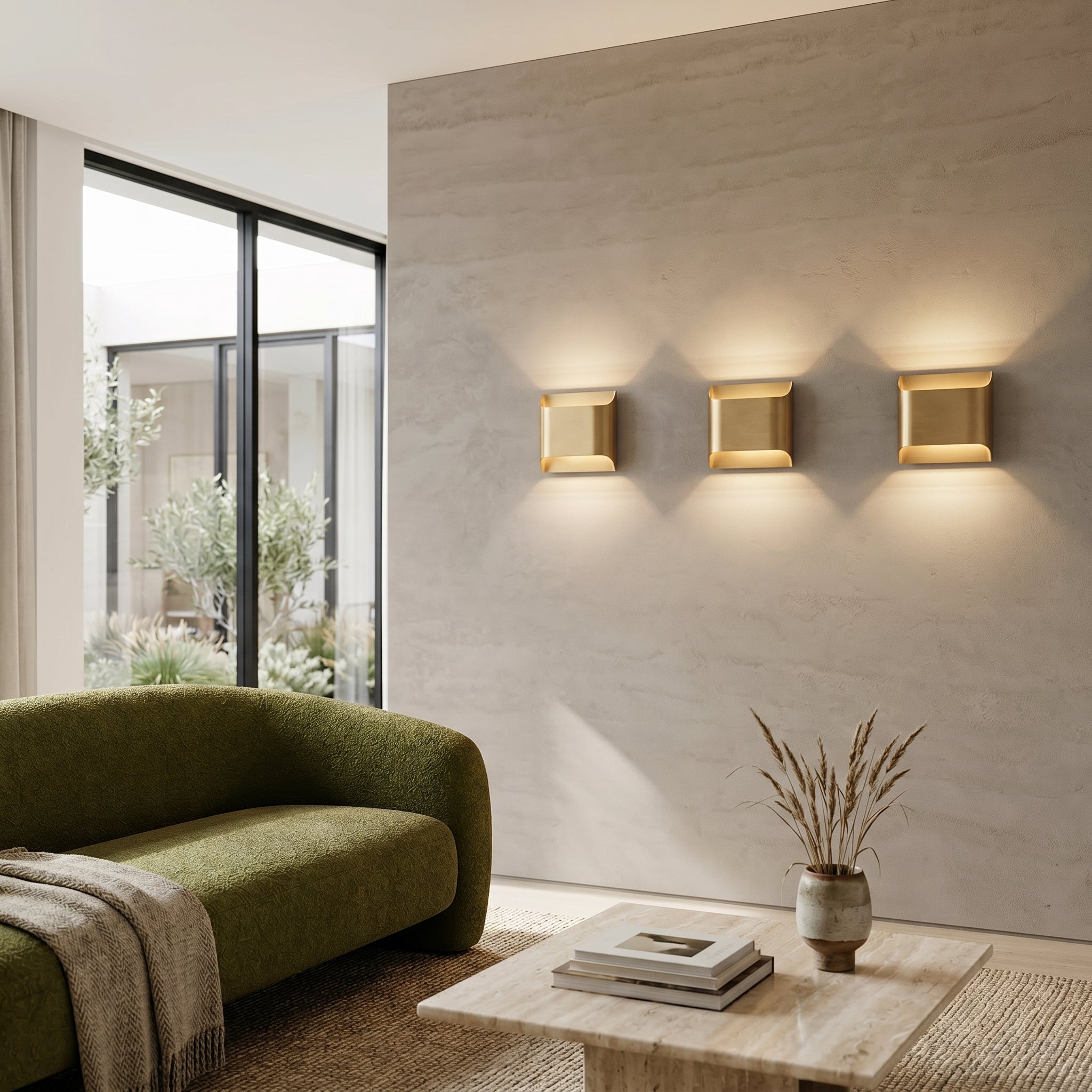 Lumen Fluted Brass Wall Sconce