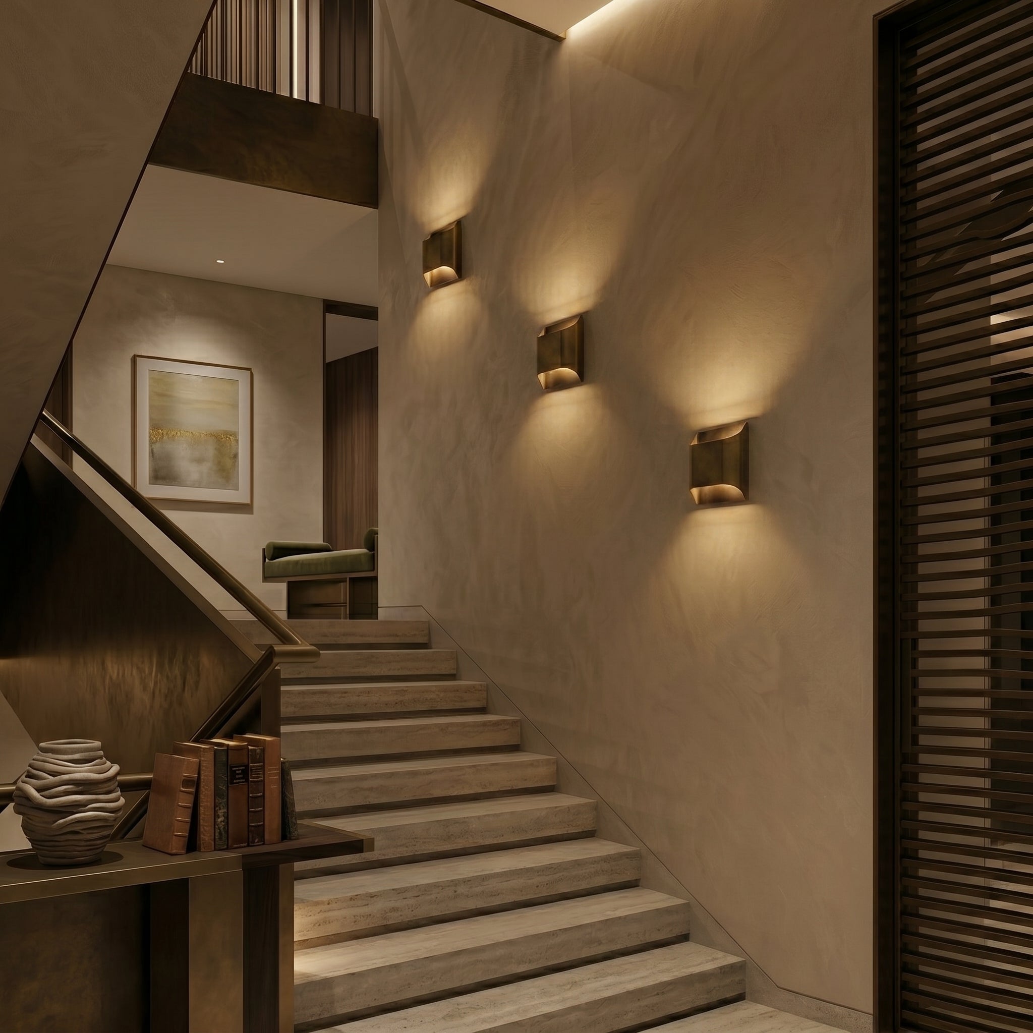 Lumen Fluted Brass Wall Sconce