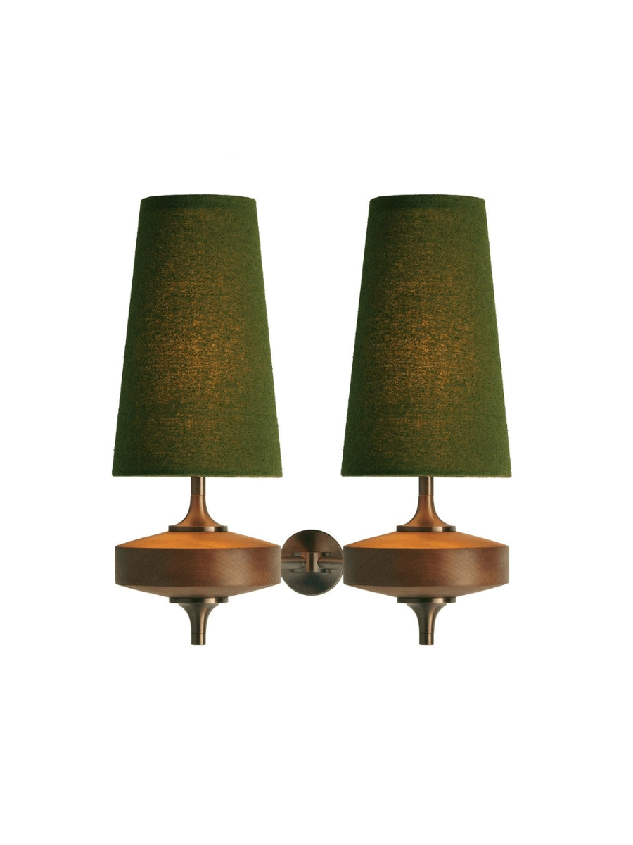 Lumen Wood Base Shade Wall Light