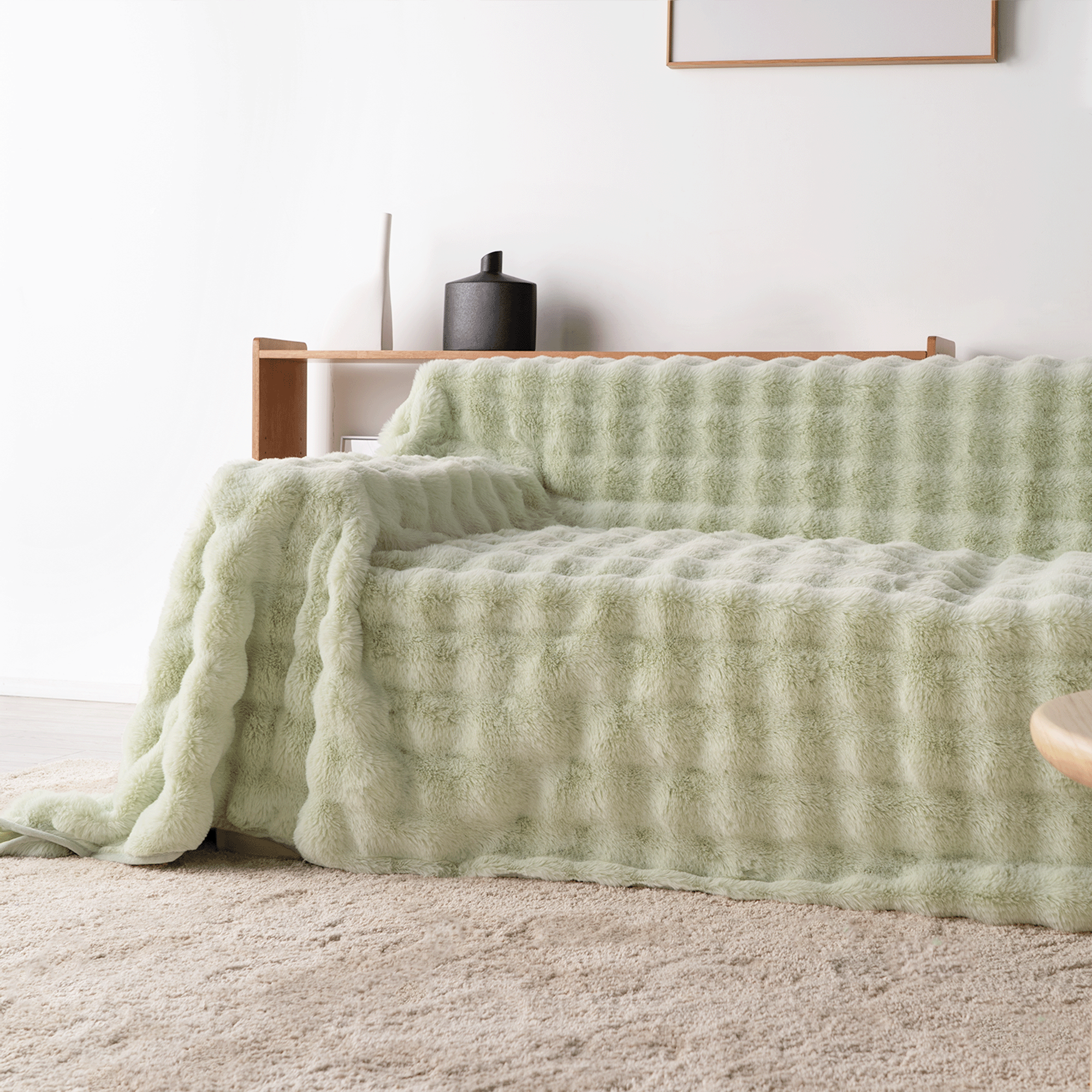 Drapée Faux Rabbit Fur Sofa Cover