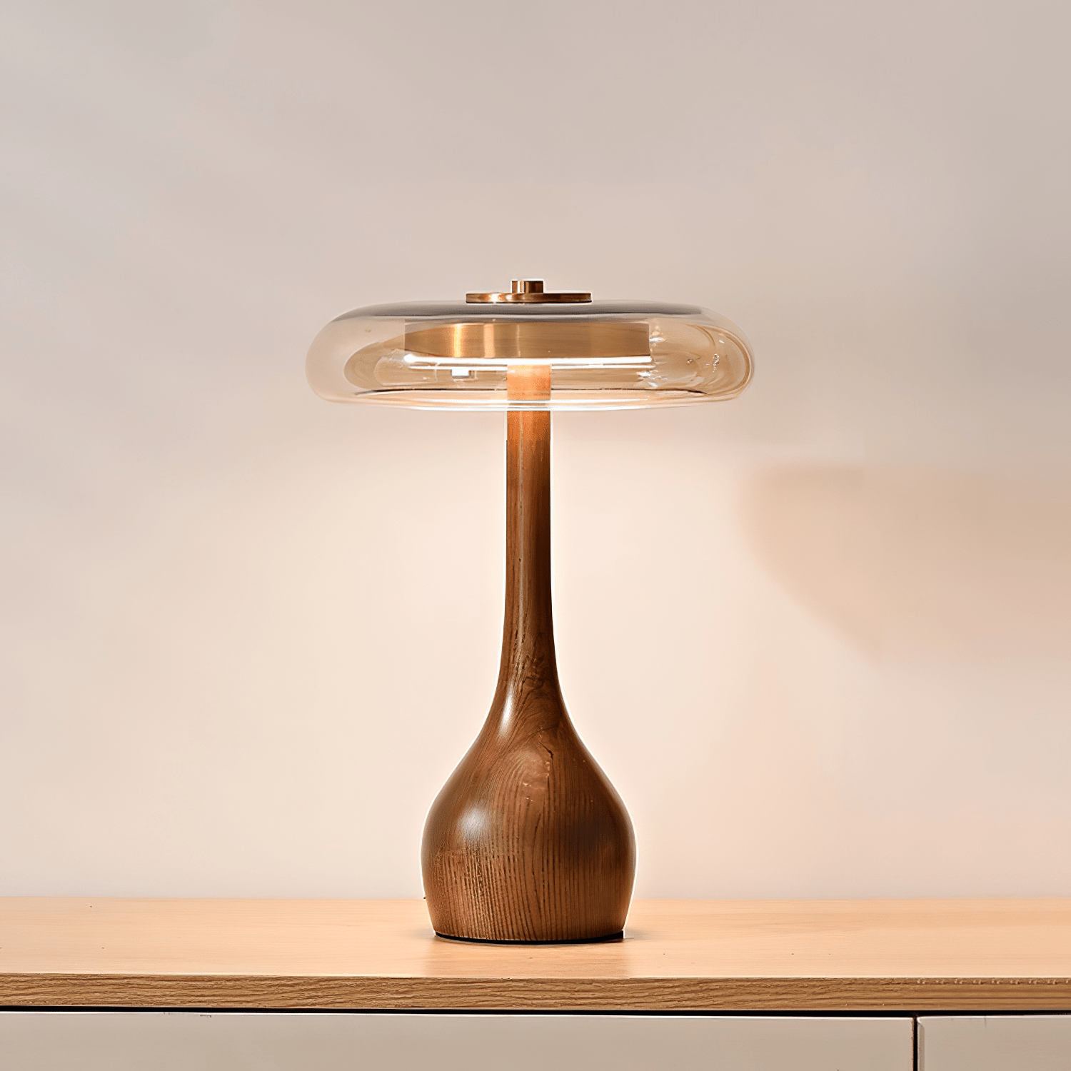 Lumen Sculpted Wood Table Lamp