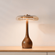 Lumen Sculpted Wood Table Lamp