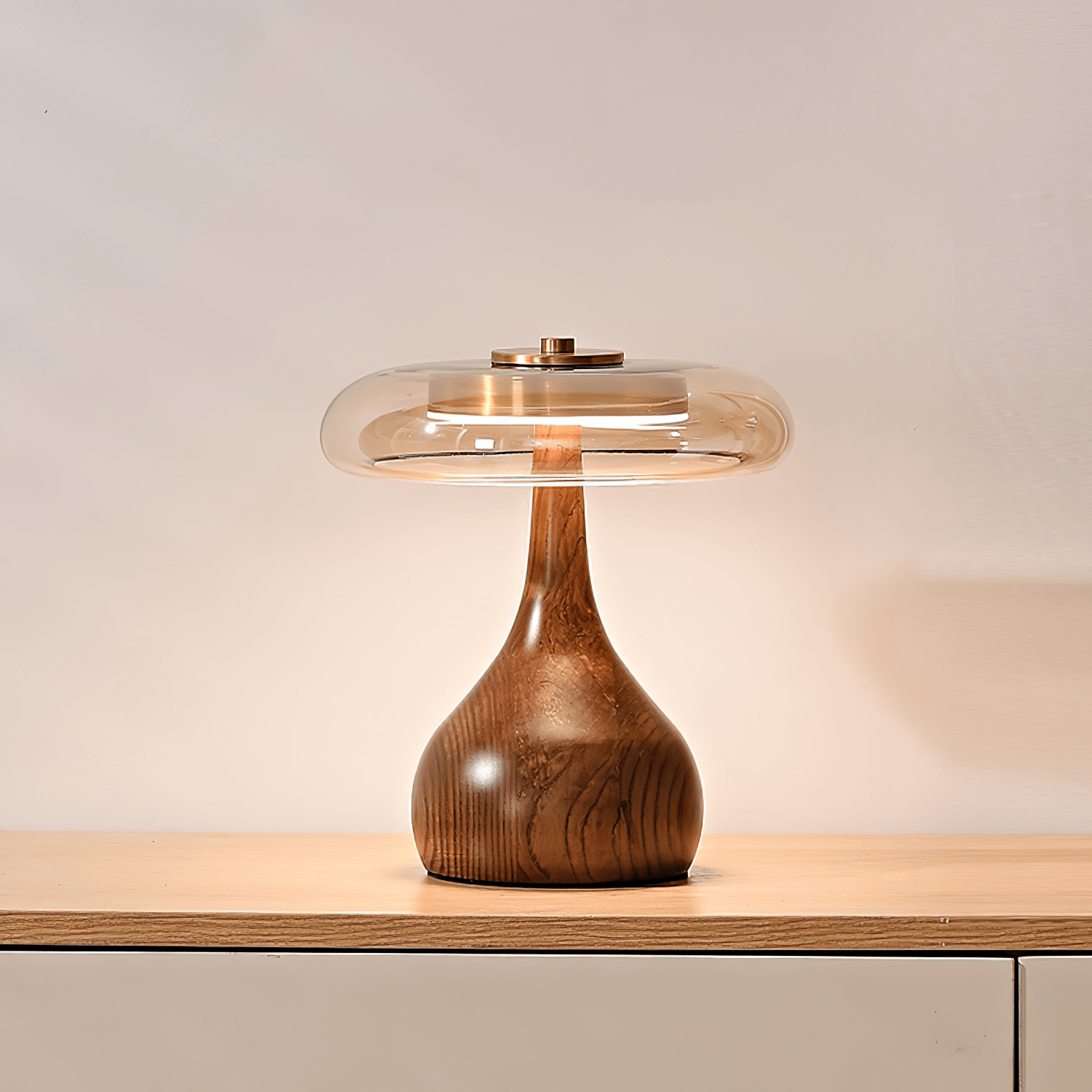 Lumen Sculpted Wood Table Lamp