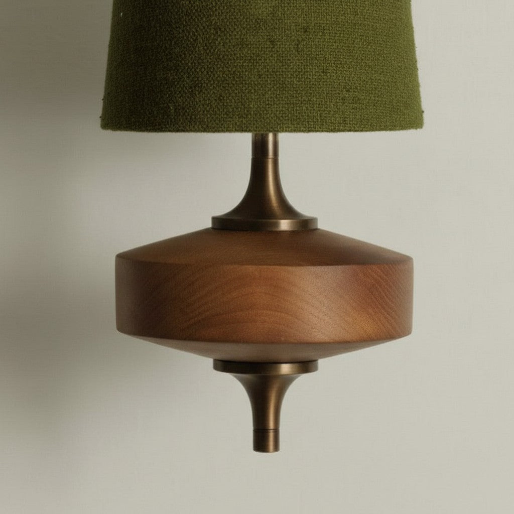 Lumen Wood Base Shade Wall Light