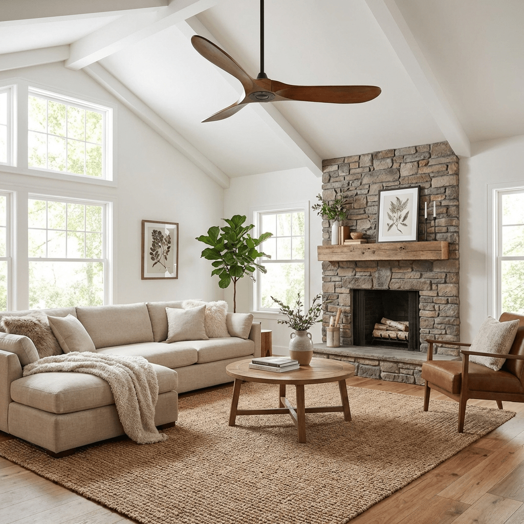 Lumen Curved Wood Blade Fan