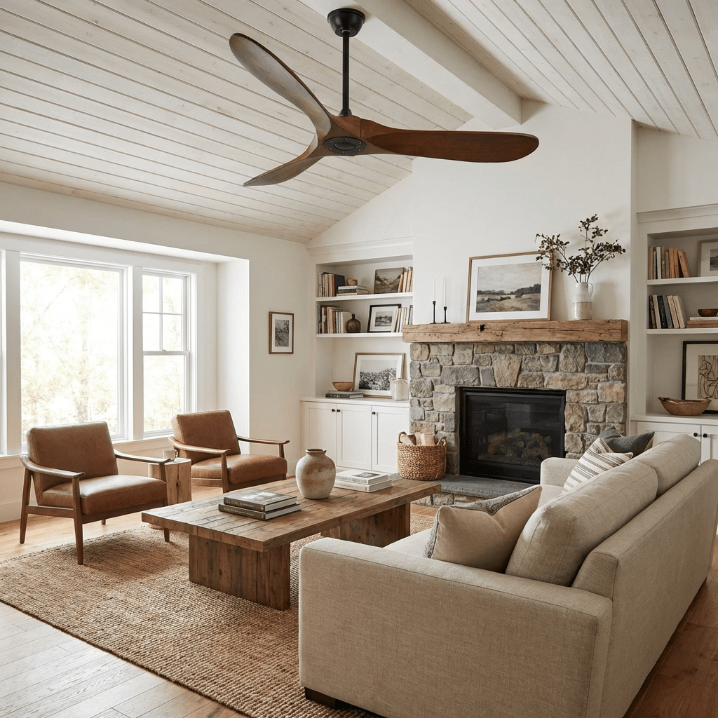 Lumen Curved Wood Blade Fan