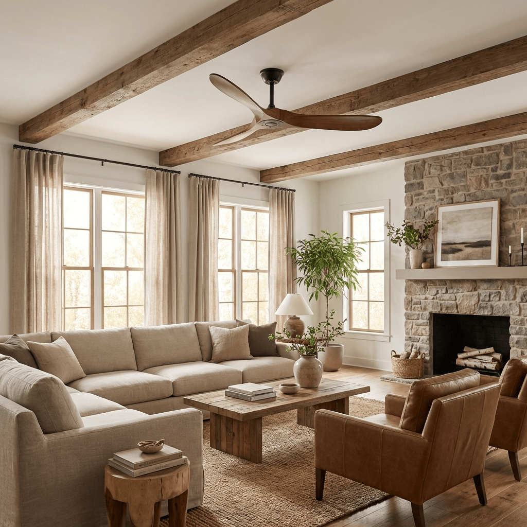 Lumen Curved Wood Blade Fan