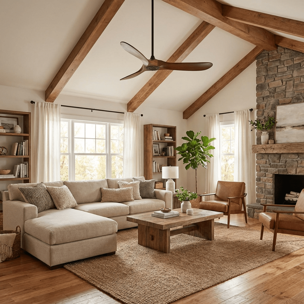Lumen Curved Wood Blade Fan