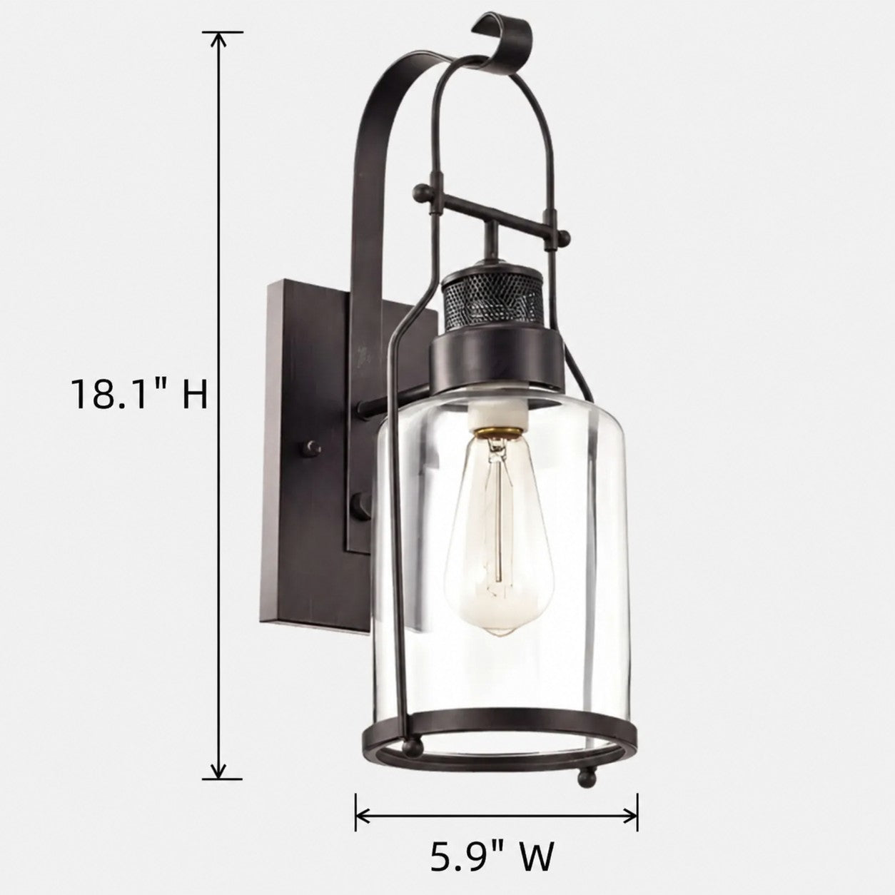 Lumen Carson Glass Jar Sconce