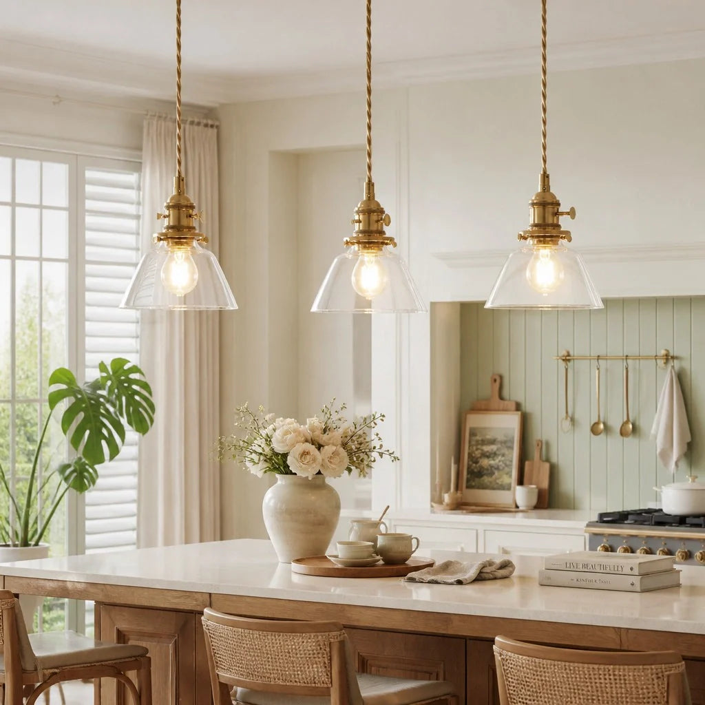 Lumen Mini Brass Glass Pendant