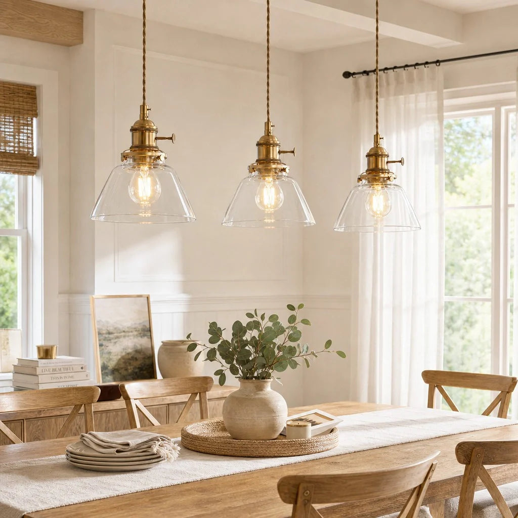 Lumen Mini Brass Glass Pendant