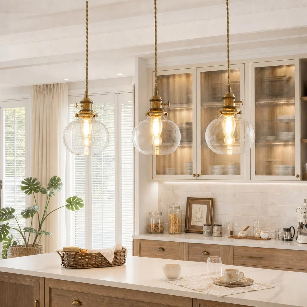 Lumen Mini Brass Glass Pendant