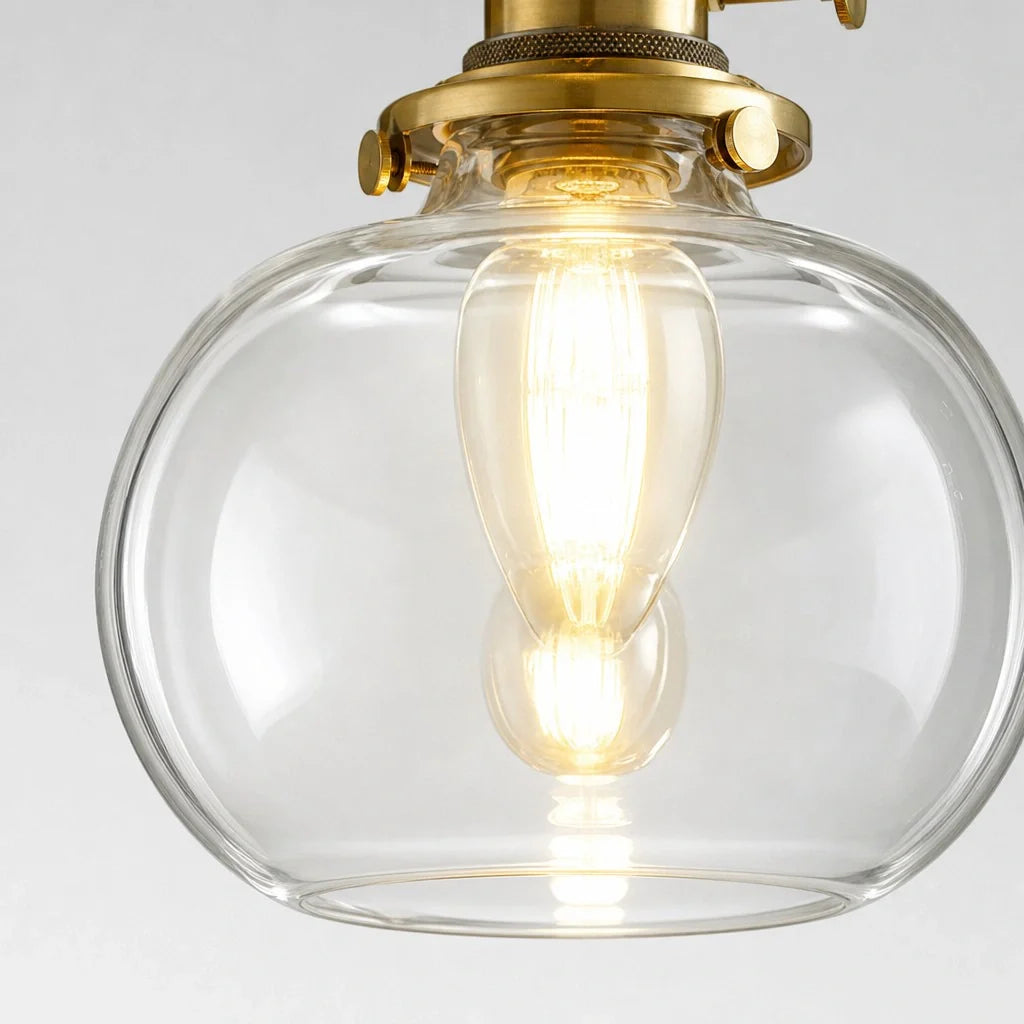 Lumen Mini Brass Glass Pendant