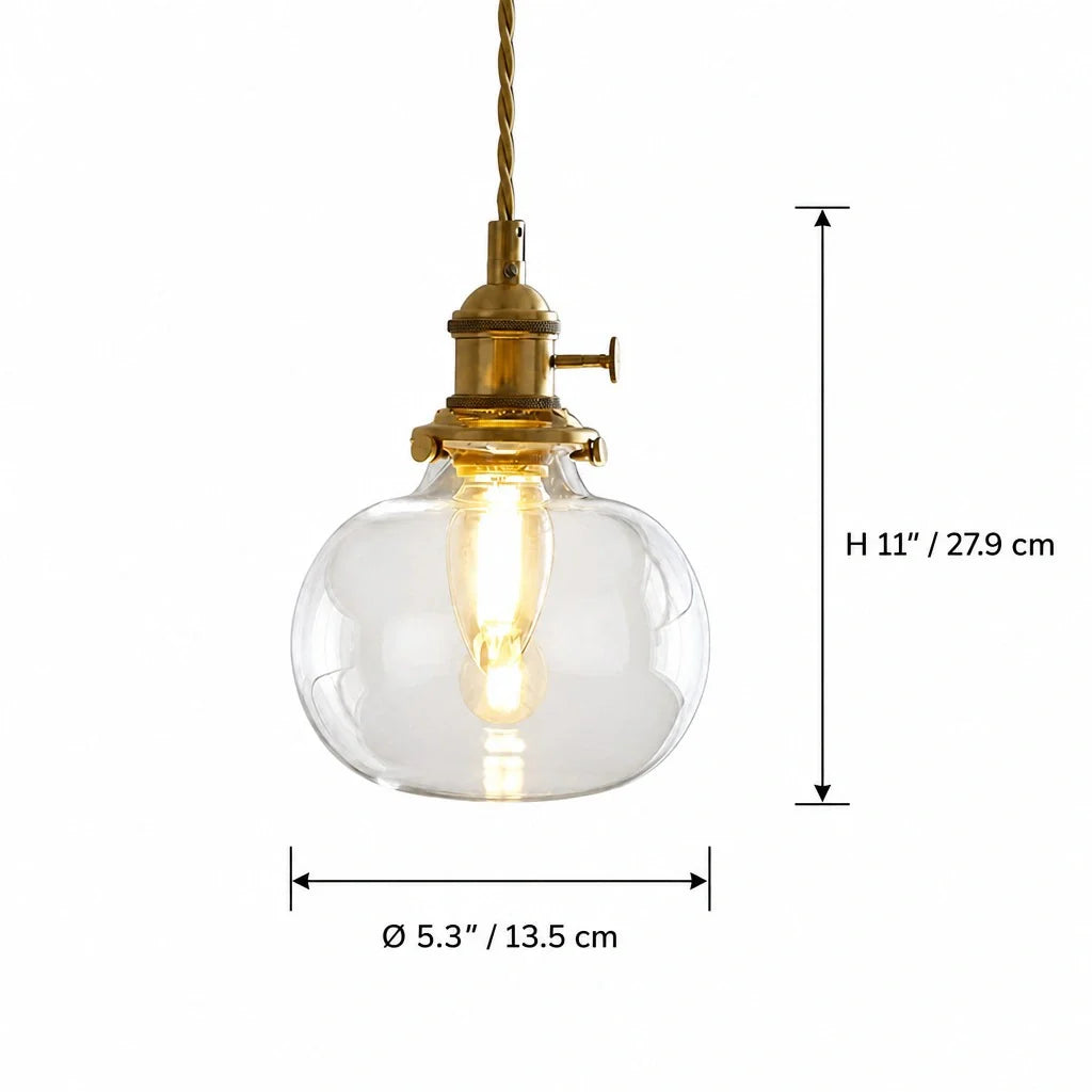 Lumen Mini Brass Glass Pendant