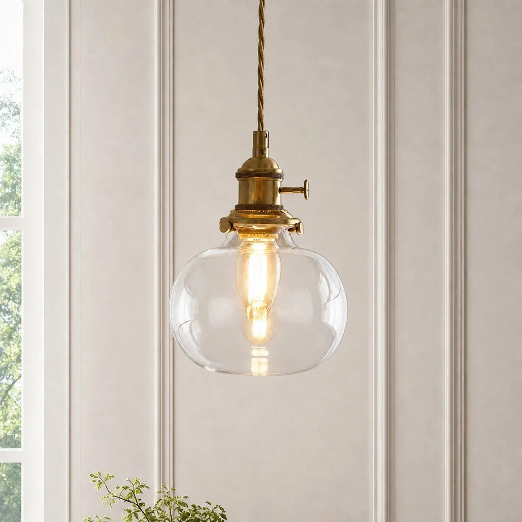Lumen Mini Brass Glass Pendant