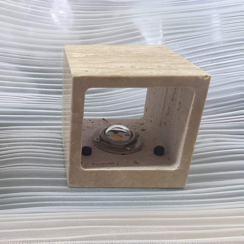 Lumen Travertine Outdoor Wall Lamp
