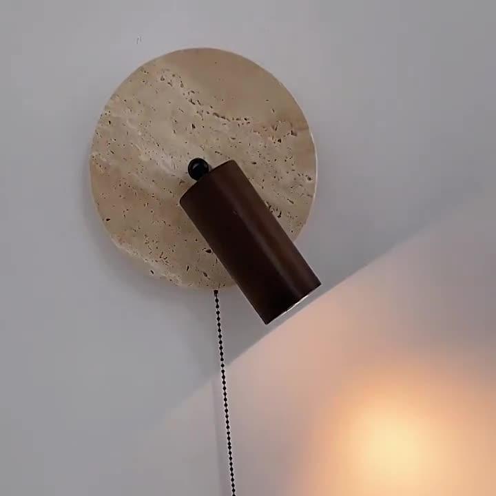 Lumen Travertine Rotatable Wall Light