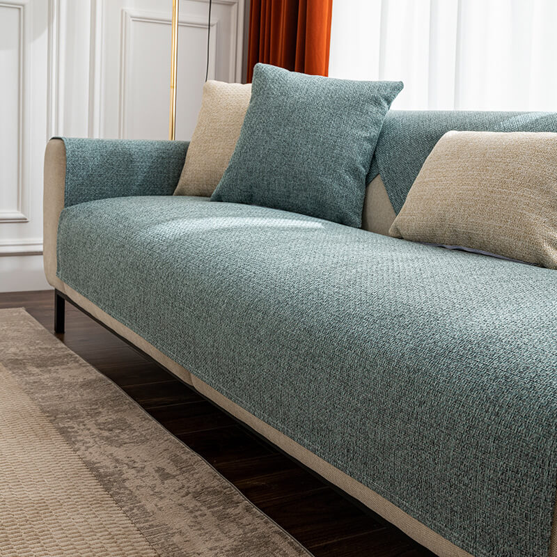 Drapée Linen Sofa Cover for Pets, Sectional Sofa Cover