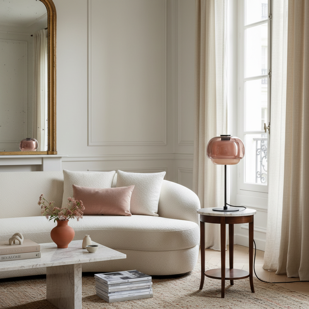 Lumen Sanae Double Dome Glass Table Lamp