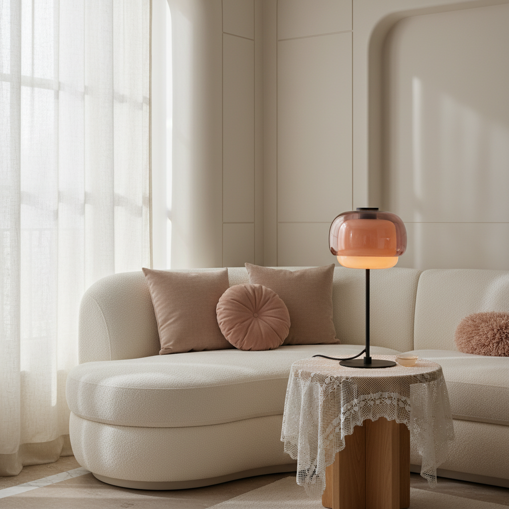 Lumen Sanae Double Dome Glass Table Lamp