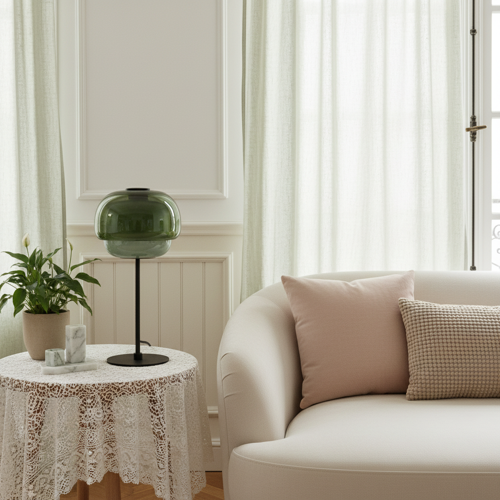 Lumen Sanae Double Dome Glass Table Lamp