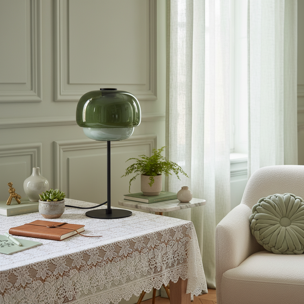 Lumen Sanae Double Dome Glass Table Lamp