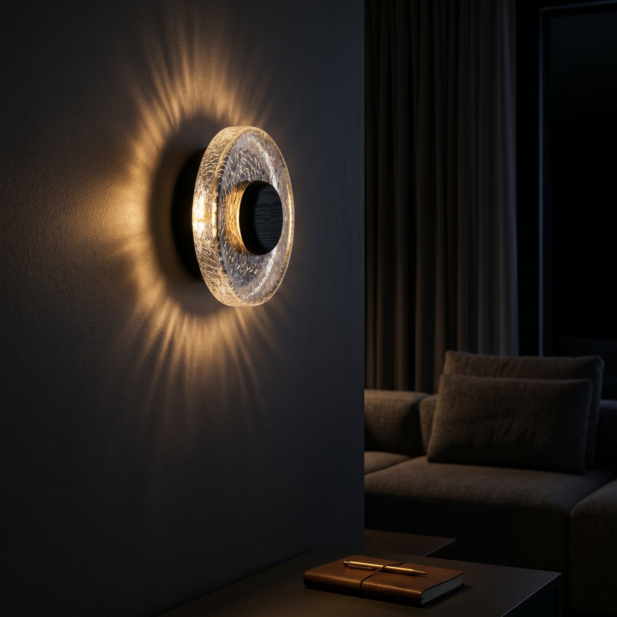 Lumen Vedra Wooden Glass Wall Lamp