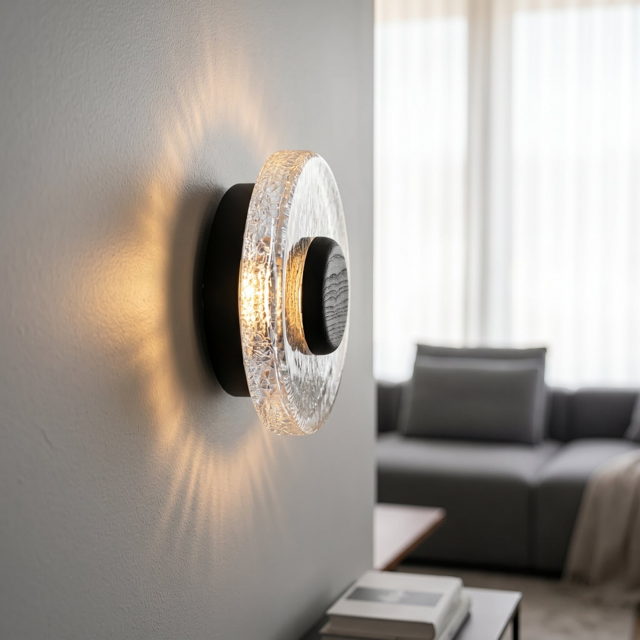 Lumen Vedra Wooden Glass Wall Lamp