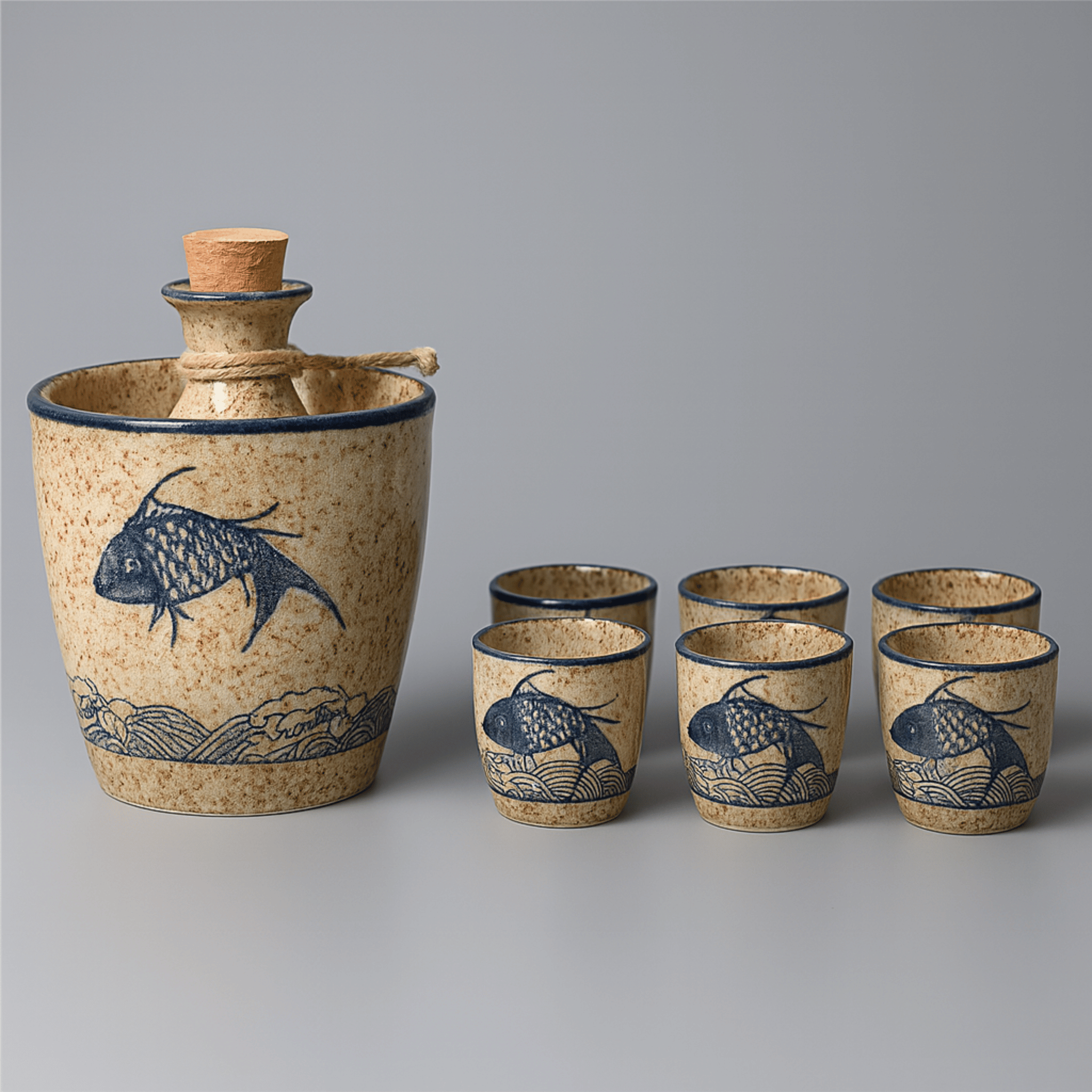 Kurohana Ceramic Sake Set