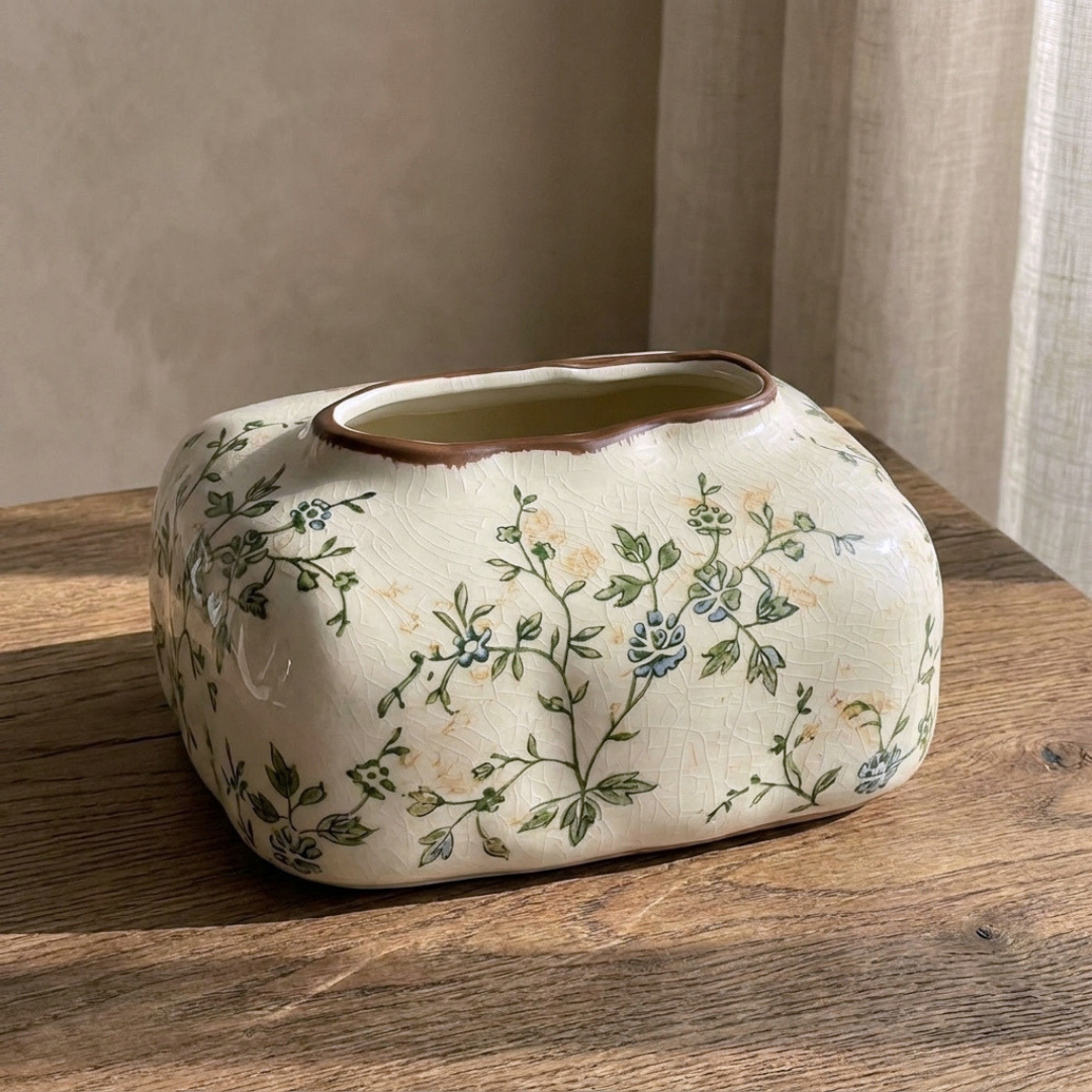 Atelier Floral Crackle Tissue Box