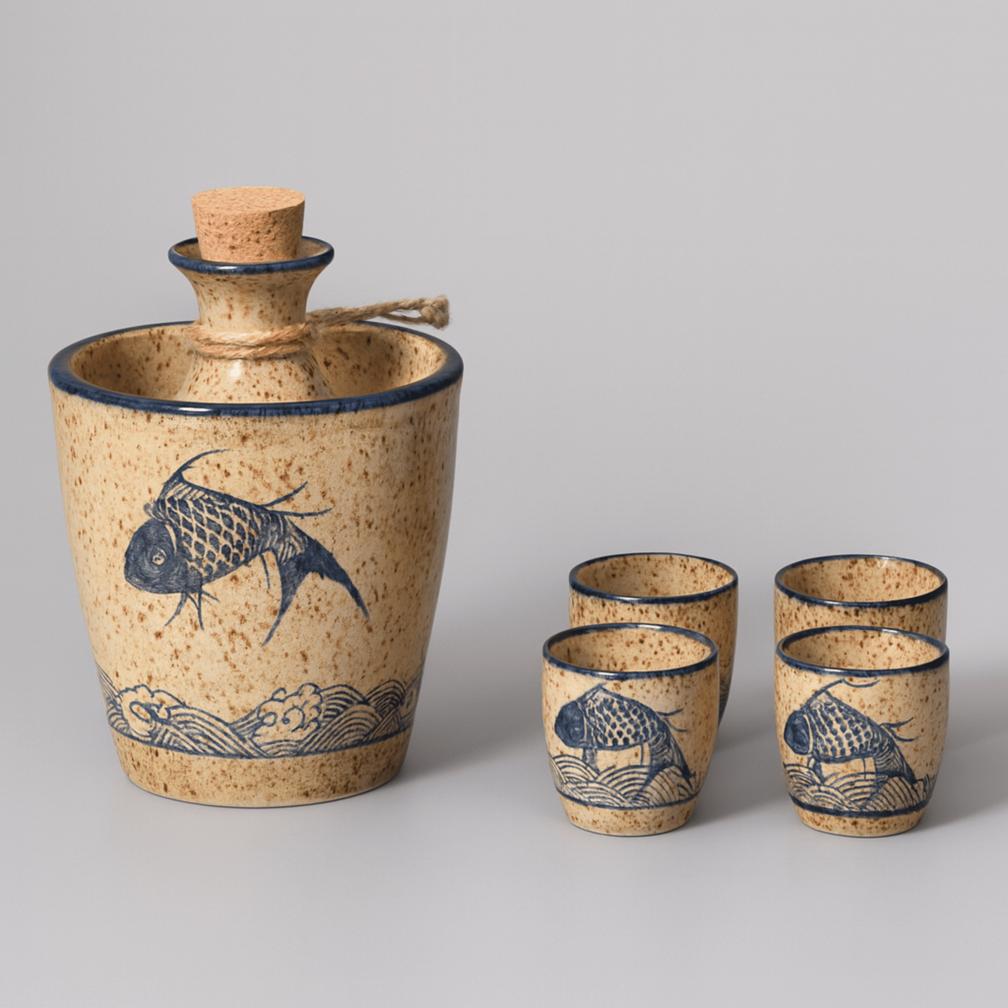 Kurohana Ceramic Sake Set